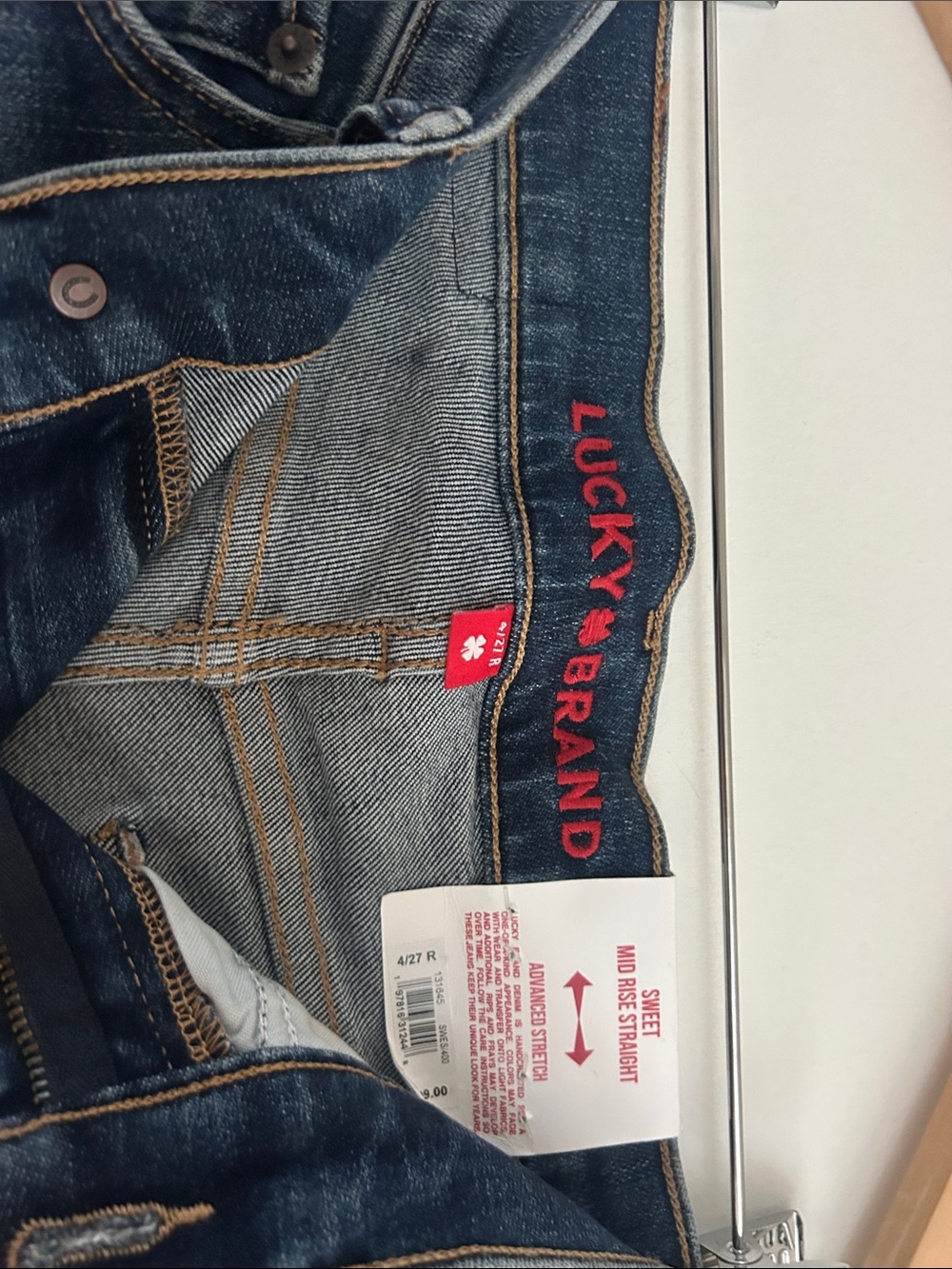Lucky Brand Men's Slim Straight Dark Blue Jeans - Picture 3 of 3